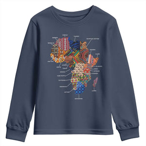 African Culture Black Fabrics Youth Sweatshirt African American Heritage TS11 Navy Print Your Wear