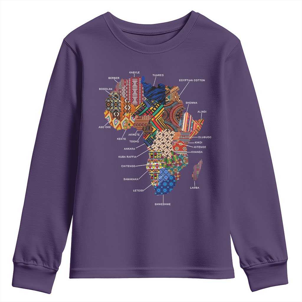African Culture Black Fabrics Youth Sweatshirt African American Heritage TS11 Purple Print Your Wear