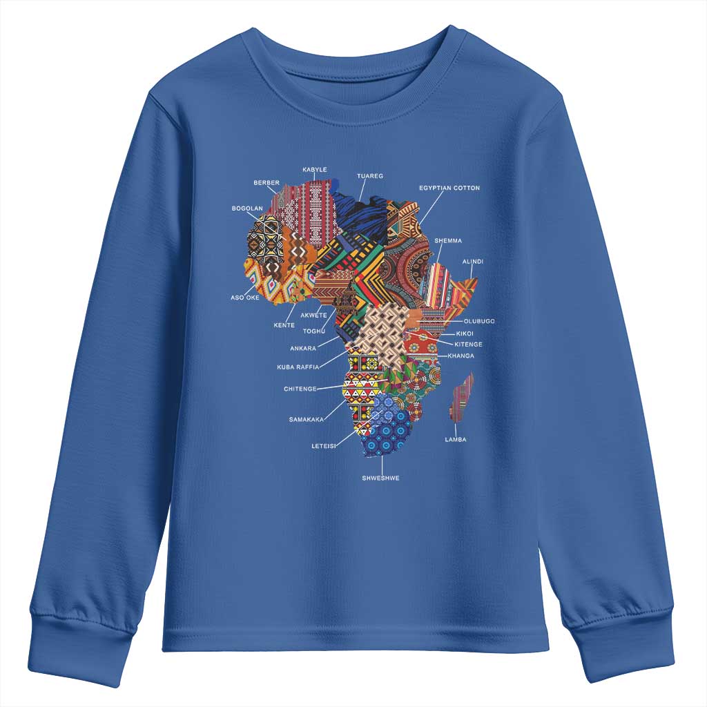 African Culture Black Fabrics Youth Sweatshirt African American Heritage TS11 Royal Blue Print Your Wear