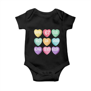 Funny Valentines Day 67 Meme Six Seven Sigma Rizz Heart Kids Baby Onesie TS11 Black Print Your Wear