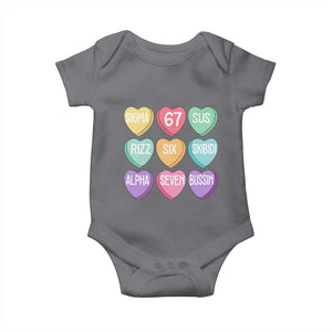 Funny Valentines Day 67 Meme Six Seven Sigma Rizz Heart Kids Baby Onesie TS11 Charcoal Print Your Wear