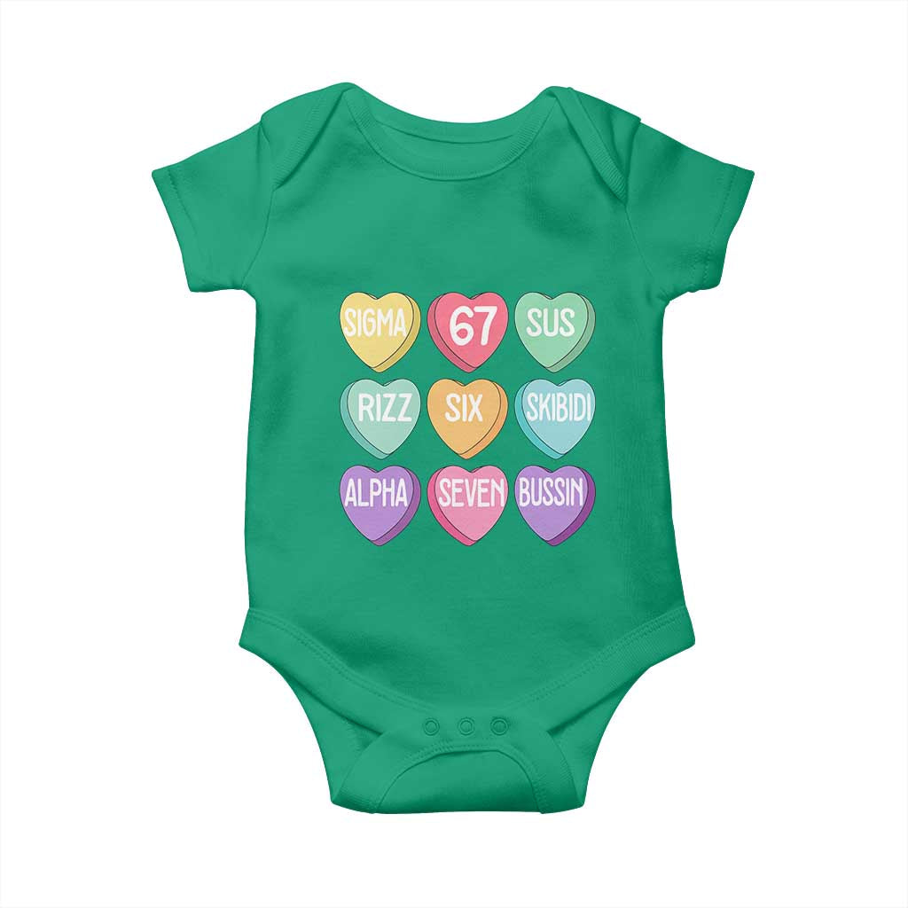 Funny Valentines Day 67 Meme Six Seven Sigma Rizz Heart Kids Baby Onesie TS11 Irish Green Print Your Wear