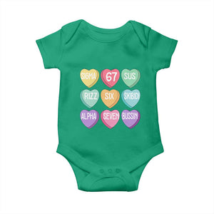 Funny Valentines Day 67 Meme Six Seven Sigma Rizz Heart Kids Baby Onesie TS11 Irish Green Print Your Wear