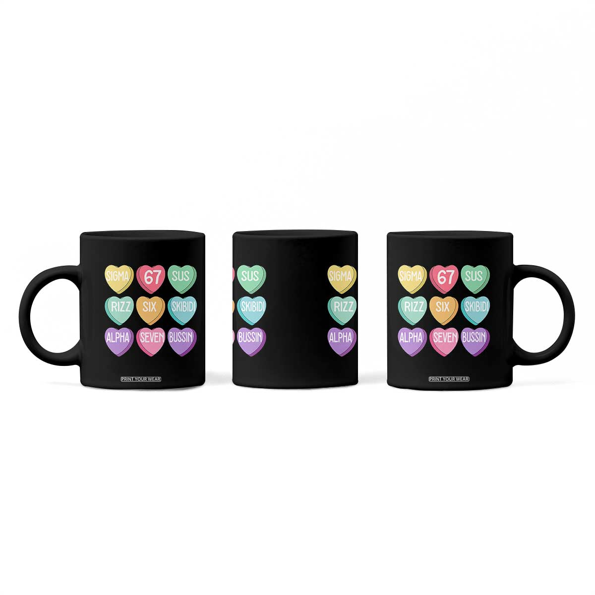Funny Valentines Day 67 Meme Six Seven Sigma Rizz Heart Kids Coffee Mug TS11 Print Your Wear