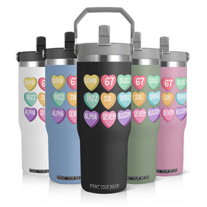 Funny Valentines Day 67 Meme Six Seven Sigma Rizz Heart Kids Flip Straw Tumbler TS11 Print Your Wear