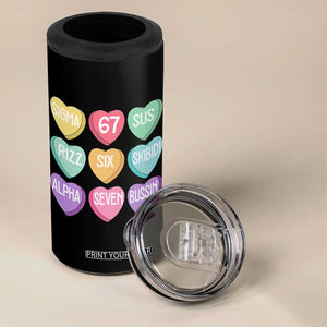 Funny Valentines Day 67 Meme Six Seven Sigma Rizz Heart Kids 4 in 1 Can Cooler Tumbler TS11 Print Your Wear