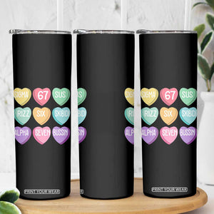 Funny Valentines Day 67 Meme Six Seven Sigma Rizz Heart Kids Skinny Tumbler TS11 Print Your Wear