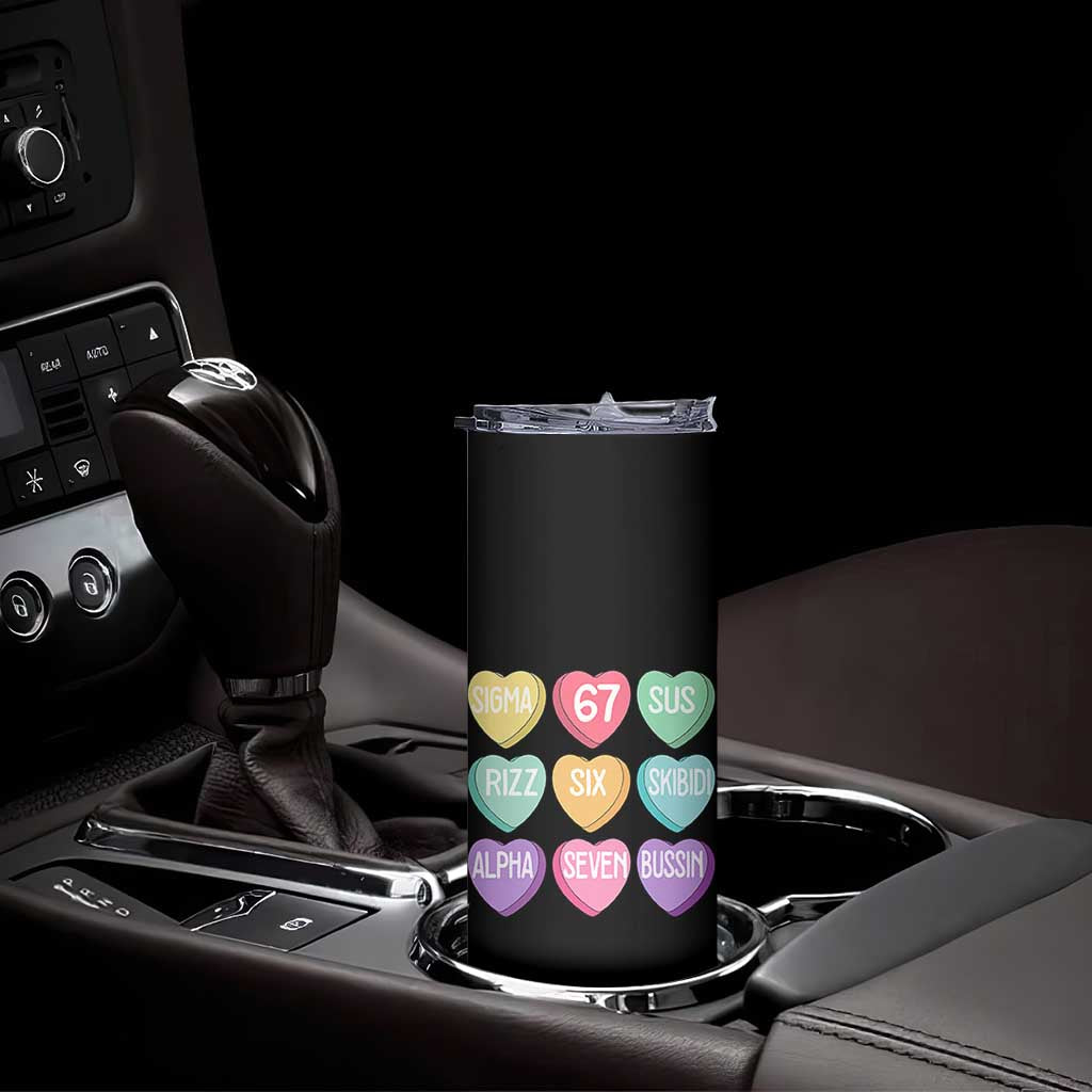 Funny Valentines Day 67 Meme Six Seven Sigma Rizz Heart Kids Skinny Tumbler TS11 Print Your Wear