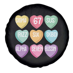 Funny Valentines Day 67 Meme Six Seven Sigma Rizz Heart Kids Spare Tire Cover TS11 Print Your Wear