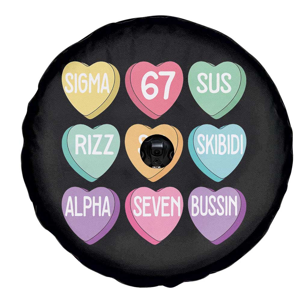Funny Valentines Day 67 Meme Six Seven Sigma Rizz Heart Kids Spare Tire Cover TS11 Print Your Wear