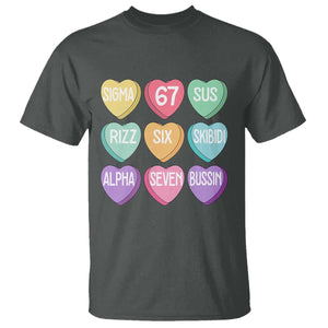 Funny Valentines Day 67 Meme Six Seven Sigma Rizz Heart Kids T Shirt TS11 Dark Heather Print Your Wear