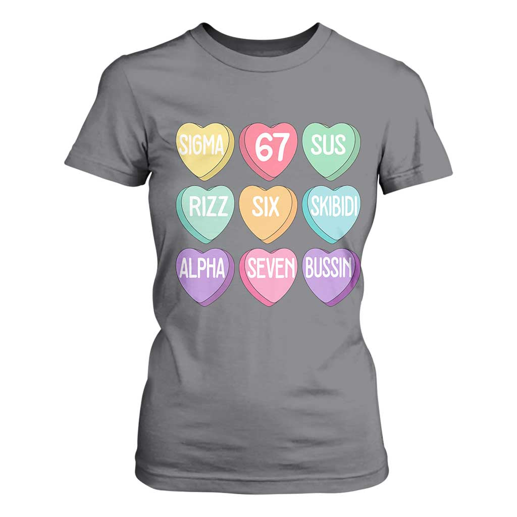 Funny Valentines Day 67 Meme Six Seven Sigma Rizz Heart Kids T Shirt For Women TS11 Charcoal Print Your Wear