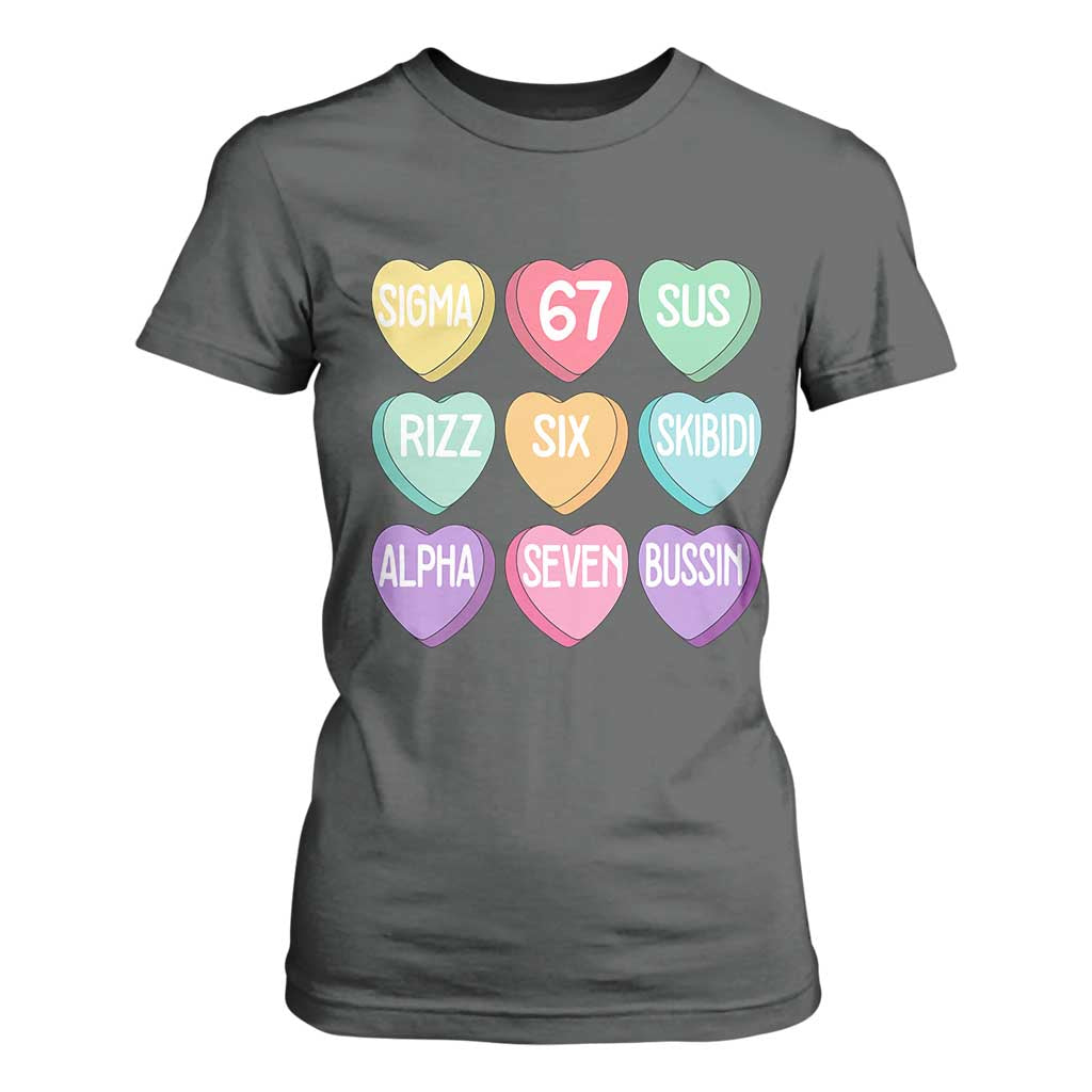Funny Valentines Day 67 Meme Six Seven Sigma Rizz Heart Kids T Shirt For Women TS11 Dark Heather Print Your Wear