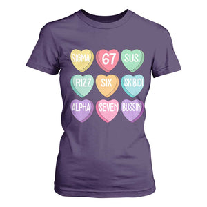 Funny Valentines Day 67 Meme Six Seven Sigma Rizz Heart Kids T Shirt For Women TS11 Purple Print Your Wear