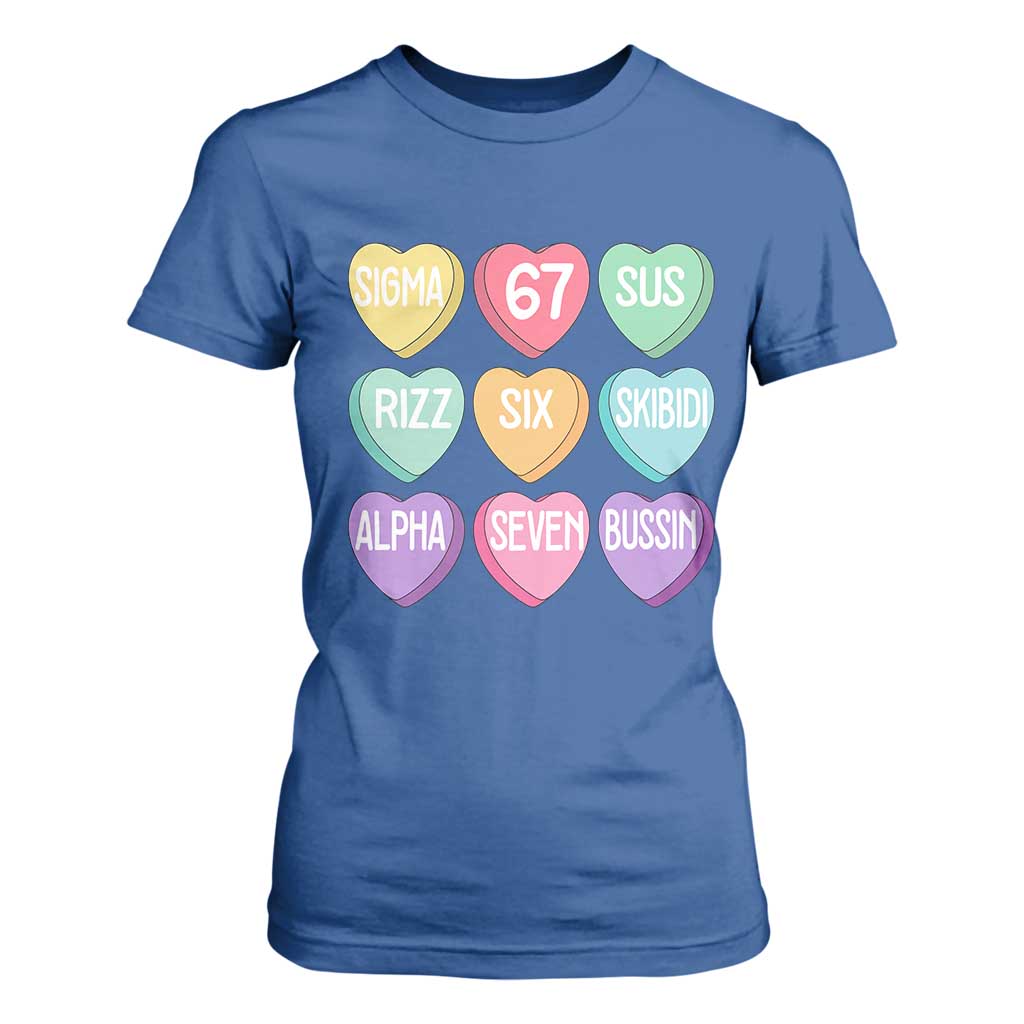Funny Valentines Day 67 Meme Six Seven Sigma Rizz Heart Kids T Shirt For Women TS11 Royal Blue Print Your Wear