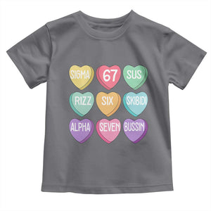 Funny Valentines Day 67 Meme Six Seven Sigma Rizz Heart Kids Toddler T Shirt TS11 Charcoal Print Your Wear