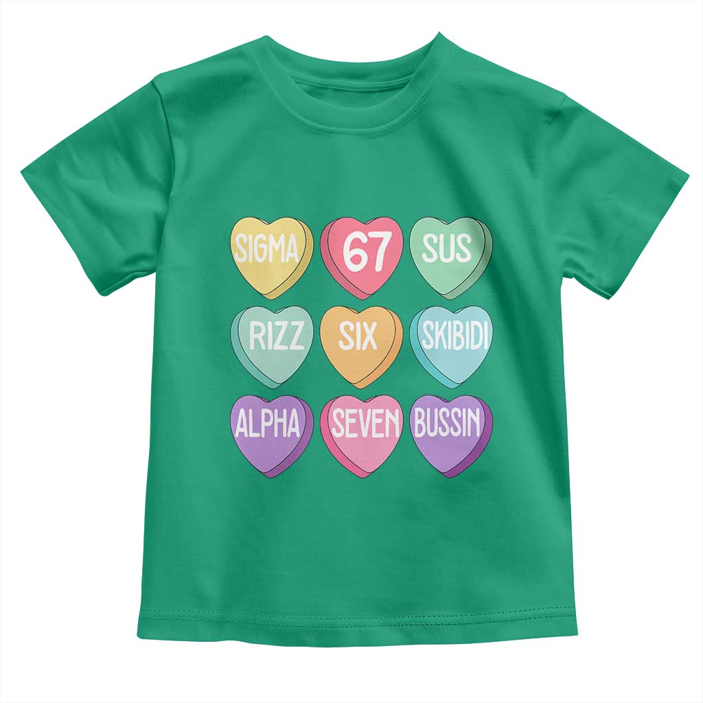 Funny Valentines Day 67 Meme Six Seven Sigma Rizz Heart Kids Toddler T Shirt TS11 Irish Green Print Your Wear