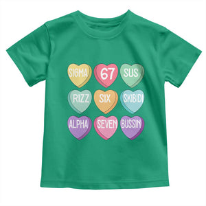 Funny Valentines Day 67 Meme Six Seven Sigma Rizz Heart Kids Toddler T Shirt TS11 Irish Green Print Your Wear