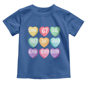 Funny Valentines Day 67 Meme Six Seven Sigma Rizz Heart Kids Toddler T Shirt TS11 Royal Blue Print Your Wear