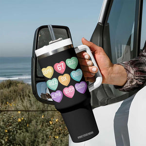 Funny Valentines Day 67 Meme Six Seven Sigma Rizz Heart Kids Tumbler With Handle TS11 Print Your Wear