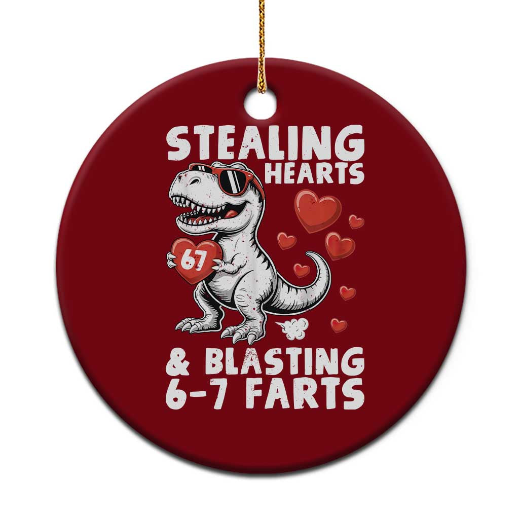Funny 67 Meme Valentines Day Dinosaur Ceramic Ornament Stealing Hearts And Blasting 67 Farts TS11 1pc Red Print Your Wear