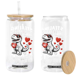 Funny 67 Meme Valentines Day Dinosaur Glass Can Stealing Hearts And Blasting 67 Farts TS11 Print Your Wear