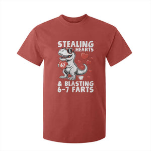 Funny 67 Meme Valentines Day Dinosaur T Shirt For Kid Stealing Hearts And Blasting 67 Farts TS11 Red Print Your Wear