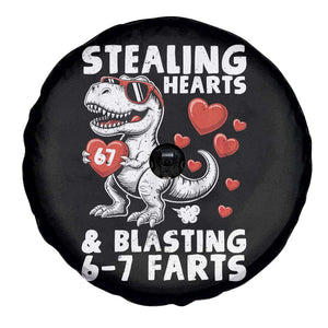 Funny 67 Meme Valentines Day Dinosaur Spare Tire Cover Stealing Hearts And Blasting 67 Farts TS11 Print Your Wear