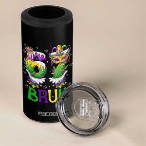 Funny 67 Mardi Gras Bruh 4 in 1 Can Cooler Tumbler Six Seven Meme Fleur De Lis Hand Gesture TS11 Print Your Wear