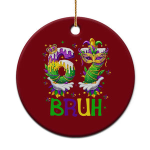 Funny 67 Mardi Gras Bruh Ceramic Ornament Six Seven Meme Fleur De Lis Hand Gesture TS11 1pc Red Print Your Wear