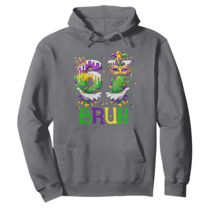 Funny 67 Mardi Gras Bruh Hoodie Six Seven Meme Fleur De Lis Hand Gesture TS11 Charcoal Print Your Wear