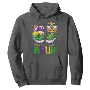 Funny 67 Mardi Gras Bruh Hoodie Six Seven Meme Fleur De Lis Hand Gesture TS11 Dark Heather Print Your Wear