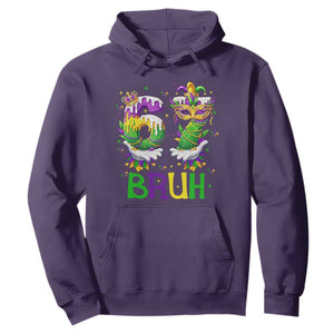 Funny 67 Mardi Gras Bruh Hoodie Six Seven Meme Fleur De Lis Hand Gesture TS11 Purple Print Your Wear