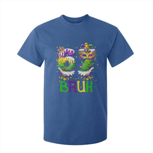 Funny 67 Mardi Gras Bruh T Shirt For Kid Six Seven Meme Fleur De Lis Hand Gesture TS11 Royal Blue Print Your Wear