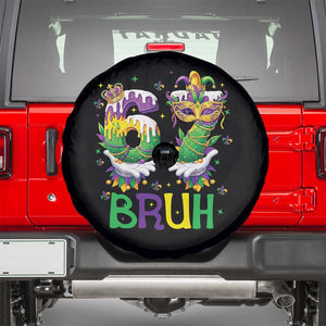 Funny 67 Mardi Gras Bruh Spare Tire Cover Six Seven Meme Fleur De Lis Hand Gesture TS11 Black Print Your Wear