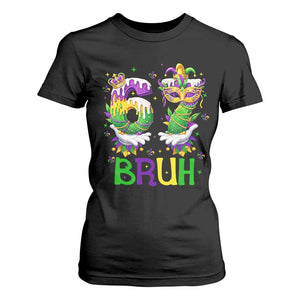 Funny 67 Mardi Gras Bruh T Shirt For Women Six Seven Meme Fleur De Lis Hand Gesture TS11 Black Print Your Wear