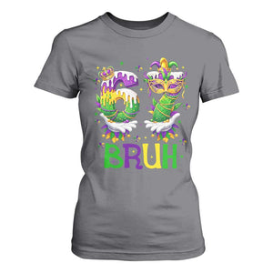 Funny 67 Mardi Gras Bruh T Shirt For Women Six Seven Meme Fleur De Lis Hand Gesture TS11 Charcoal Print Your Wear