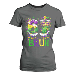 Funny 67 Mardi Gras Bruh T Shirt For Women Six Seven Meme Fleur De Lis Hand Gesture TS11 Dark Heather Print Your Wear