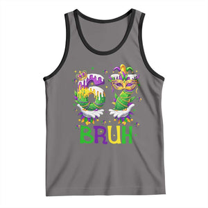 Funny 67 Mardi Gras Bruh Tank Top Six Seven Meme Fleur De Lis Hand Gesture TS11 Deep Heather Black Print Your Wear