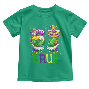 Funny 67 Mardi Gras Bruh Toddler T Shirt Six Seven Meme Fleur De Lis Hand Gesture TS11 Irish Green Print Your Wear