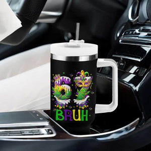 Funny 67 Mardi Gras Bruh Tumbler With Handle Six Seven Meme Fleur De Lis Hand Gesture TS11 Print Your Wear