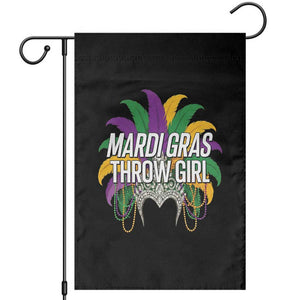 Mardi Gras Throw Girl Garden Flag Funny New Orleans Carnival Headdress Beads TS11 Black Print Your Wear