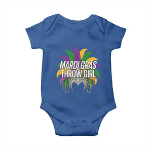 Mardi Gras Throw Girl Baby Onesie Funny New Orleans Carnival Headdress Beads TS11 Royal Blue Print Your Wear