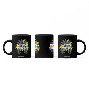 Mardi Gras Throw Girl Coffee Mug Funny New Orleans Carnival Headdress Beads TS11 Print Your Wear