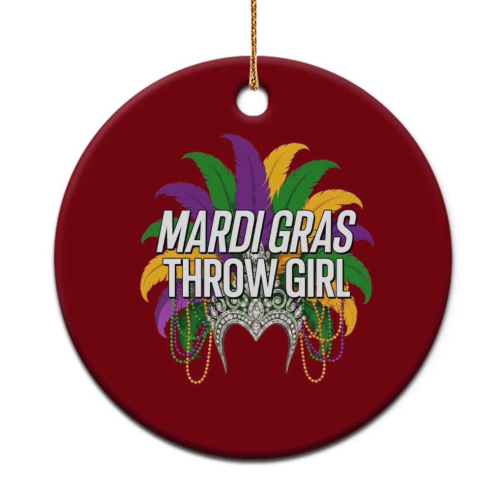 Mardi Gras Throw Girl Ceramic Ornament Funny New Orleans Carnival Headdress Beads TS11 1pc Red Print Your Wear