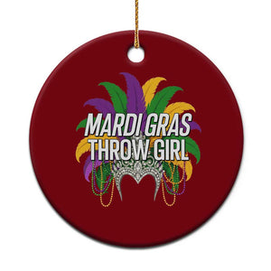 Mardi Gras Throw Girl Ceramic Ornament Funny New Orleans Carnival Headdress Beads TS11 1pc Red Print Your Wear