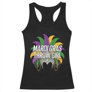 Mardi Gras Throw Girl Racerback Tank Top Funny New Orleans Carnival Headdress Beads TS11 Black Print Your Wear