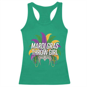Mardi Gras Throw Girl Racerback Tank Top Funny New Orleans Carnival Headdress Beads TS11 Irish Green Print Your Wear