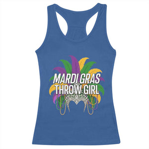 Mardi Gras Throw Girl Racerback Tank Top Funny New Orleans Carnival Headdress Beads TS11 Royal Blue Print Your Wear