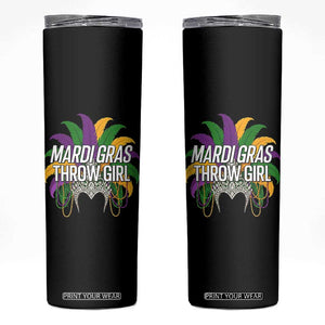Mardi Gras Throw Girl Skinny Tumbler Funny New Orleans Carnival Headdress Beads TS11 Black Print Your Wear
